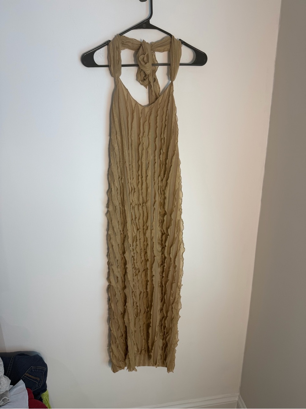 Women's Taupe Halter Maxi Dress